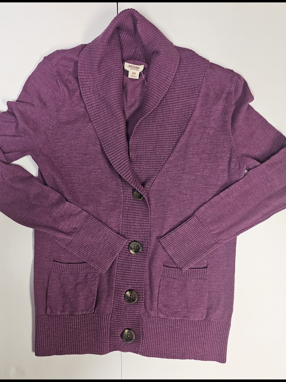 Mossimo Supply Co. Purple Shawl Collar Button Cardigan